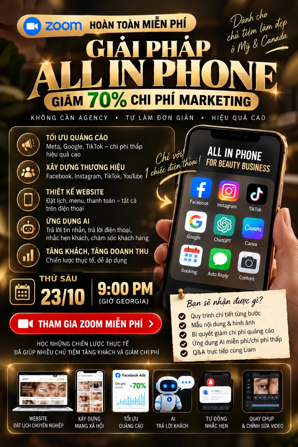 Giải pháp All In Phone — Buổi giới thiệu miễn phí qua Zoom, Thứ Sáu 23/10/2026, 21:00 giờ ET